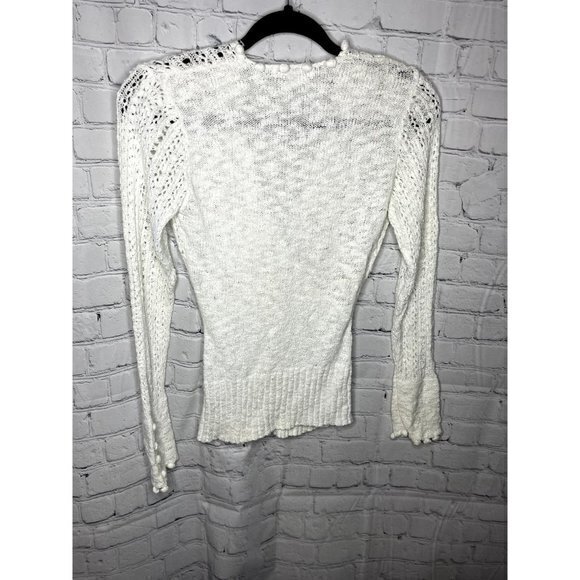 INTUITIONS LADIES WHITE LONG SLEEVE KNIT‎ SWEATER   SZ (M)  GORGEOUS - Picture 3 of 3